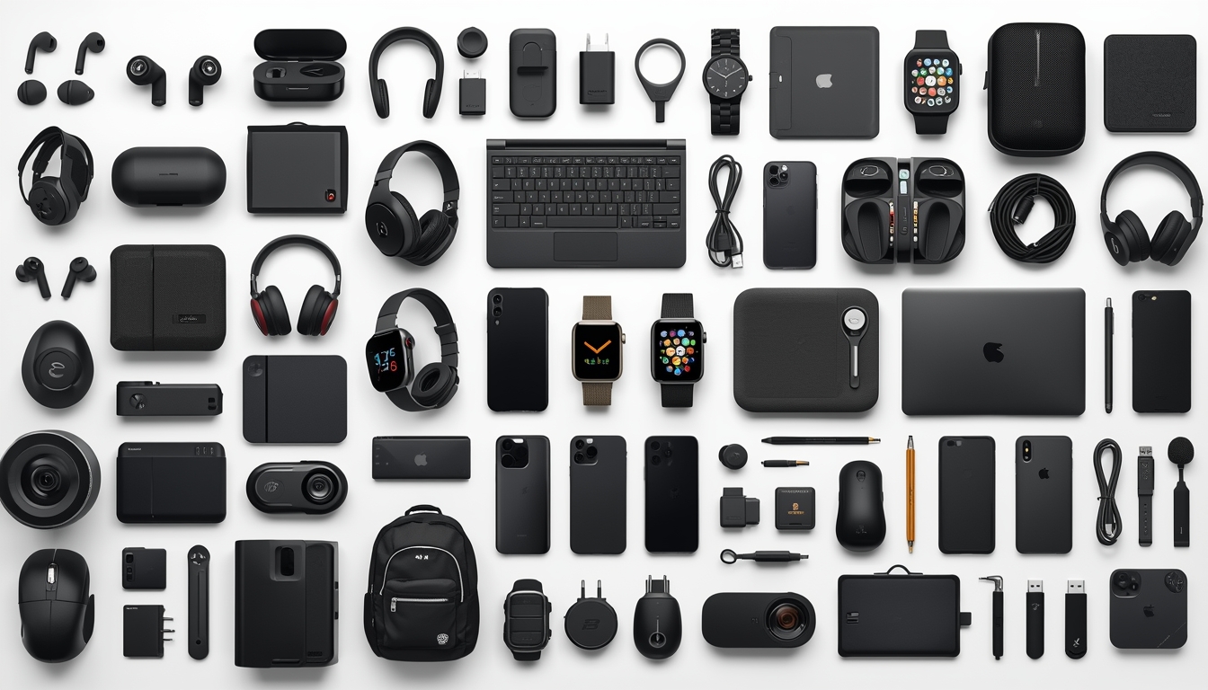 lucid-origin_Ultra-realistic_flat_lay_product_collage_of_50_different_electronics_and_mobile_-0