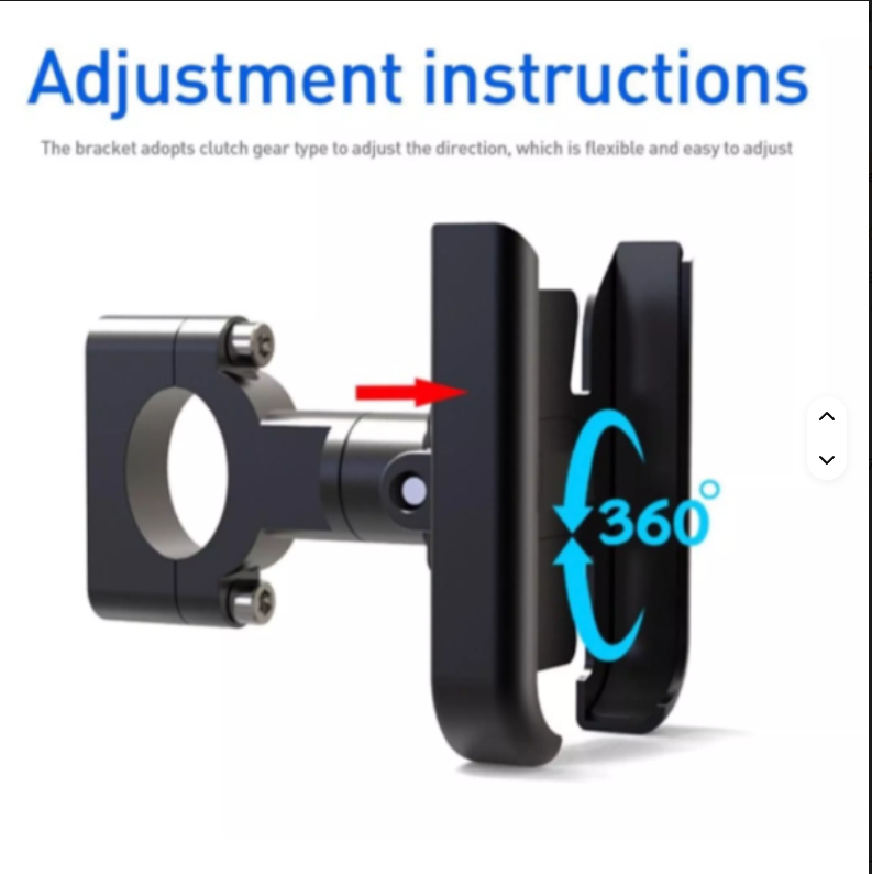 Metal Bike Mobile Holder – 360° Adjustable Shockproof Handlebar Mount - Image 3